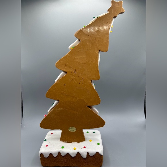 Whimsical Leaning Grinch Style Frosted Gingerbread Tree Candy Canes Candy NEW - Picture 2 of 2